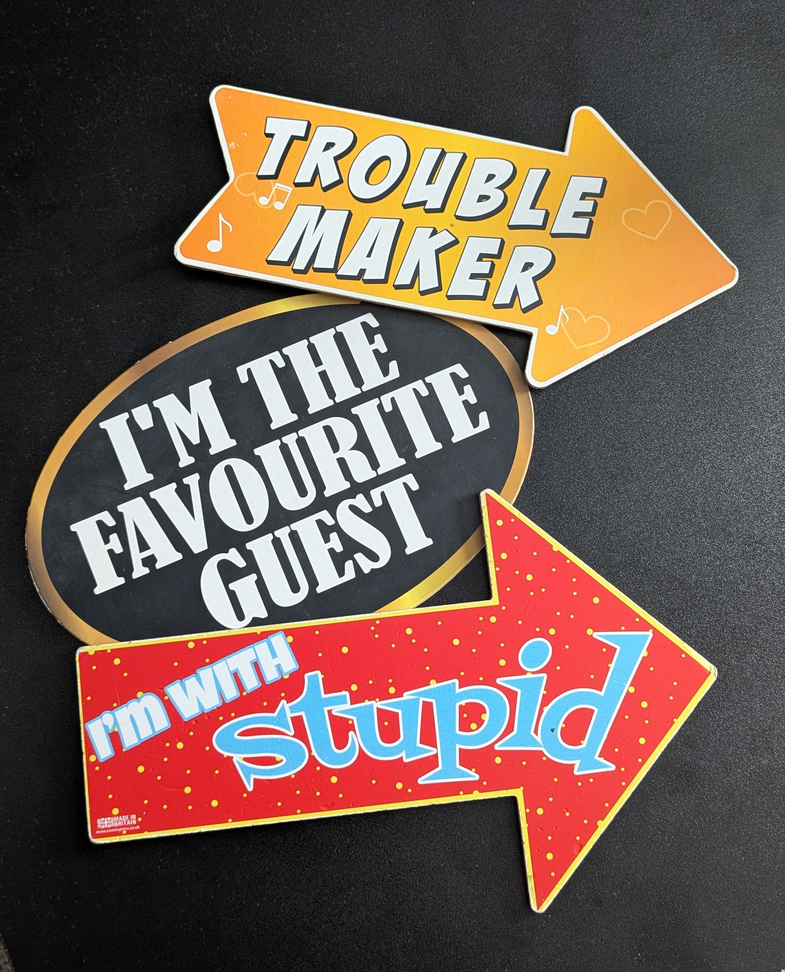 funny photobooth props wedding